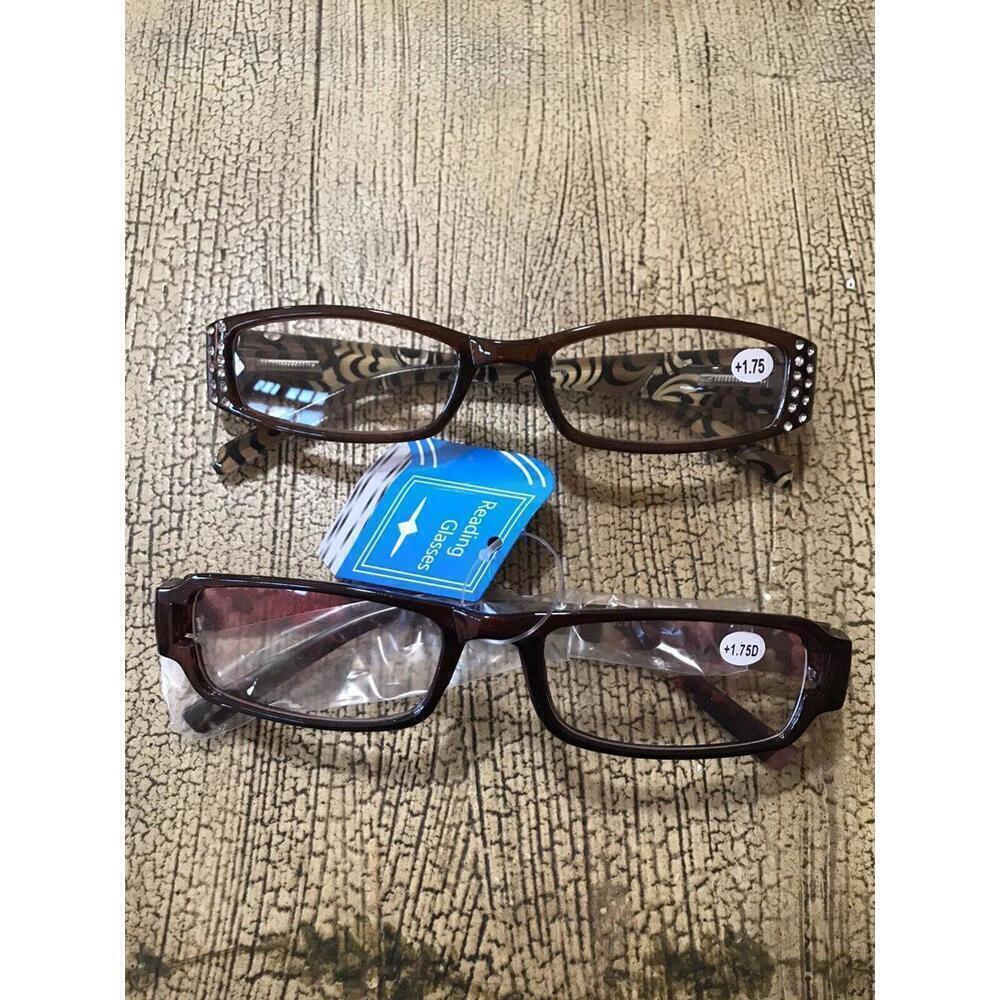 New - 2 Pairs Of Transparent Frame Reading Glasses - 175